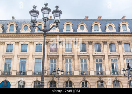 Paris, Place Vendome, herrliche Fassaden im 1st Bezirk der französischen Hauptstadt Stockfoto