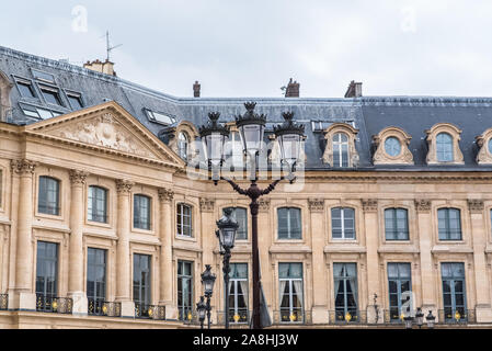 Paris, Place Vendome, herrliche Fassaden im 1st Bezirk der französischen Hauptstadt Stockfoto