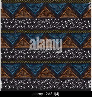 Geometrische ornamentale Muster, ethnische Tribal Print für Gewebe. Traditionelle Textur. - Vektor Stock Vektor