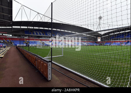Bolton, Großbritannien. 09 Nov, 2019. BOLTON, ENGLAND, 9. NOVEMBER Allgemeine Ansicht der Längestrich Stadium vor der FA Cup Match zwischen Bolton Wanderers und Plymouth Argyle im Reebok Stadium, Bolton am Samstag, den 9. November 2019. (Credit: Eddie Garvey | MI Nachrichten) das Fotografieren dürfen nur für Zeitung und/oder Zeitschrift redaktionelle Zwecke verwendet werden, eine Lizenz für die gewerbliche Nutzung Kreditkarte erforderlich: MI Nachrichten & Sport/Alamy leben Nachrichten Stockfoto