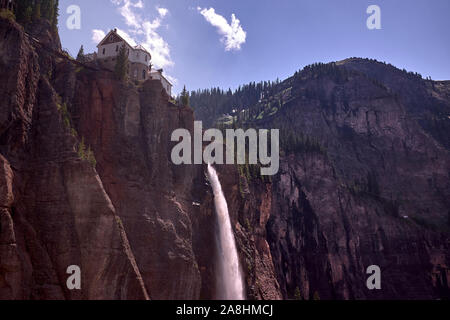 Bridal Veil Falls in der Nähe von Telluride, Colorado, USA Stockfoto