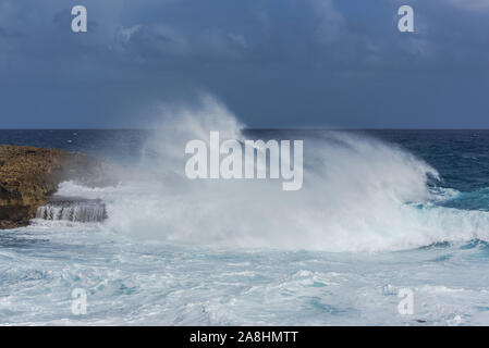 Guadeloupe, Panoramaaussicht von der pointe des Chateaux, schöne Meereslandschaft der Insel Stockfoto