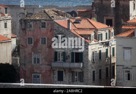Alte Gebäude in der Altstadt von Dubrovnik Kroatien Stockfoto