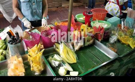 Die Sehenswürdigkeiten von fantastischen Street Food rund um Thailand Stockfoto