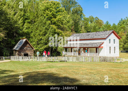 Becky Kabel Haus in Cades Cove in der Great Smoky Mountains National Park in Tennessee in den Vereinigten Staaten Stockfoto