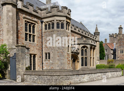 Wells Cathedral Music School, Kathedrale Grün, Wells, Somerset, Vereinigtes Königreich 15. Jahrhundert Denkmalgeschützten ehemaligen Haus der Erzdiakon von Wells Stockfoto