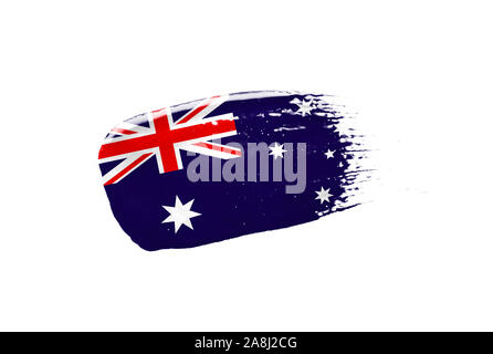 Gemalt Australien Flagge. Hand-Stil Stockfoto