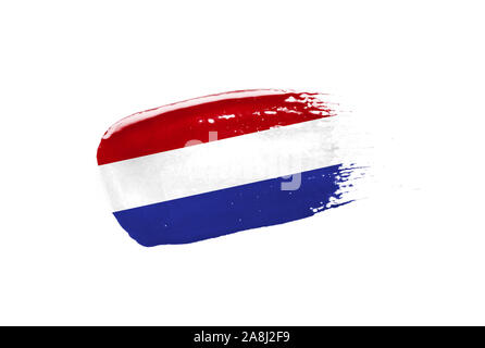 Gemalt Niederlande Flagge. Hand-Stil Stockfoto