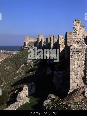 MURALLAS DEL CASTILLO ARABE DE SAN ESTEBAN DE GORMAZ - SIGLO X Ort: CASTILLO. SAN ESTEBAN DE GORMAZ. Soria. Spanien. Stockfoto