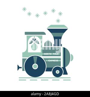 Happy Holiday Santa retro Zug flach Vektor-Symbol Stock Vektor
