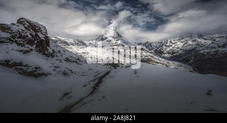 Gornergletscher, in den Walliser Alpen, Schweiz. Gornergrat, in der Nähe des Matterhorns/Cervino. Stockfoto