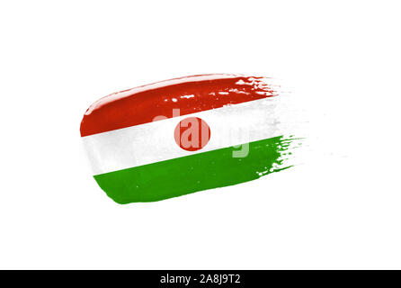 Gemalt Niger Flagge. Hand-Stil Stockfoto
