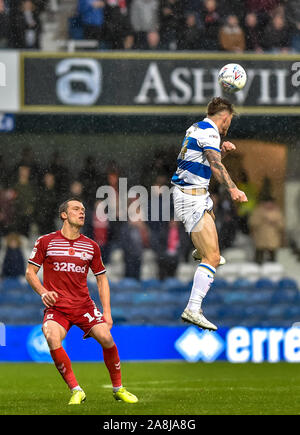 London, Großbritannien. 09 Nov, 2019. *** Während der EFL Sky Bet Championship Match zwischen den Queens Park Rangers und Middlesbrough am Kiyan Prinz Stiftung Stadion in London, England. Foto von Phil Hutchinson. Nur die redaktionelle Nutzung, eine Lizenz für die gewerbliche Nutzung erforderlich. Keine Verwendung in Wetten, Spiele oder einer einzelnen Verein/Liga/player Publikationen. Credit: UK Sport Pics Ltd/Alamy leben Nachrichten Stockfoto