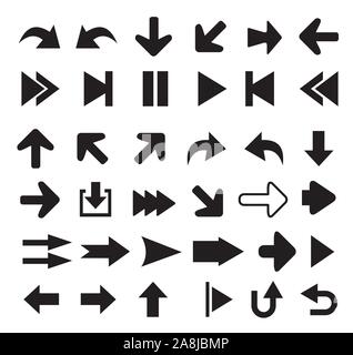 Pfeile, Symbole, Satz von Silhouetten Stock Vektor