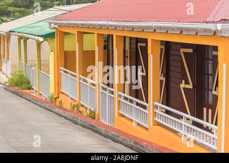 Guadeloupe, die Inseln von Saintes, typische Häuser im Dorf Stockfoto