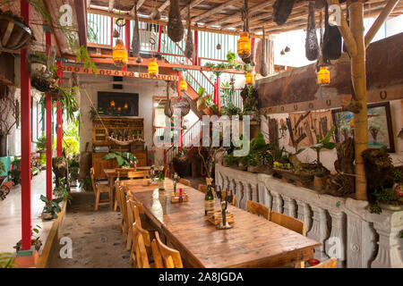 Restaurant Interior im Dorf von Concepción, Antioquia, Kolumbien. Stockfoto