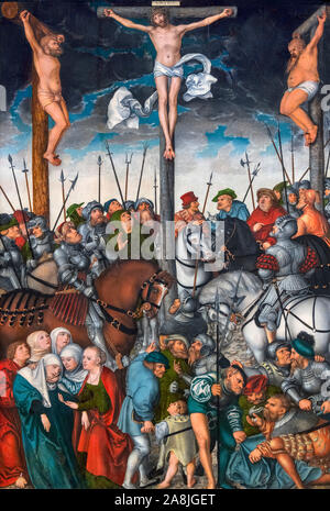 Die Kreuzigung von Lucas Cranach dem Älteren (1472-1553), Öl auf Leinwand, 1538 Stockfoto