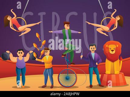 Jongleurs Konzept Banner. Cartoon Illustration des Jongleurs vektor Konzept Banner für Web Design Stock Vektor