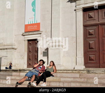 Die lissabonner Heilige Haus der Barmherzigkeit - Santa Casa da Misericordia de Lisboa, Portugal die gemeinnützige Organisation. Stockfoto