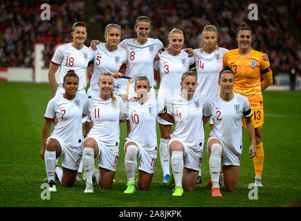 London, Großbritannien. 09 Nov, 2019. LONDON, ENGLAND. 09. NOVEMBER: England Team während der Women's International freundlich zwischen England und Deutschland Frauen im Wembley Stadion in London, England am 09 November, 2019 Credit: Aktion Foto Sport/Alamy leben Nachrichten Stockfoto