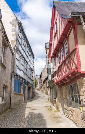 Quimper in der Bretagne, alte Fachwerkhäuser in der Innenstadt Stockfoto