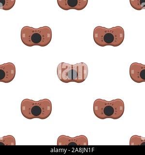Abbildung auf Thema nahtlose Muster baby Schnuller, Dummy mit Gummi Nippel. Baby Schnuller aus der Sammlung zu den Neugeborenen, gute dummy Nippel Stock Vektor
