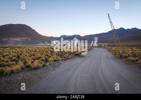 Fumarolen bei El Tatio Geysir Feld im Norden Chiles Stockfoto