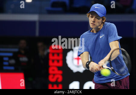 Mailand, Italien. 9. November 2019. Sport Tennis Mailand, endgültige Next Gen ATP-Finale, Jannik Sünder, 9. November 2019. Ph Felice Calabro' (Felice Calabr?/Fotogramma, Mailand - 2019-11-09) p.s. La foto e 'utilizzabile nel rispetto del contesto in Cui e' Stata scattata, e senza intento diffamatorio del decoro delle Persone rappresentate Stockfoto