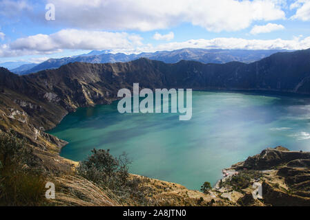 Blick von der schönen Laguna Quilotoa, Ecuador Stockfoto