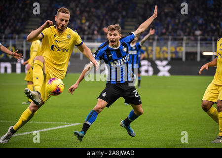 Mailand, Italien. 09 Nov, 2019. Nicolò Barella des FC Internazionale während der Serie A-Spiel zwischen Inter Mailand und Hellas Verona im Stadio San Siro, Mailand, Italien am 9. November 2019. Foto: Mattia Ozbot. Credit: UK Sport Pics Ltd/Alamy leben Nachrichten Stockfoto