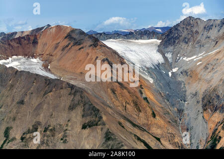 Eis in den Bergen oberhalb von Lowell Gletscher im Kluane National Park, Yukon, Kanada Stockfoto