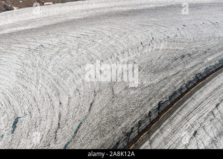 Nahaufnahme der Lowell Gletscher Oberfläche im Kluane National Park, Yukon, Kanada Stockfoto