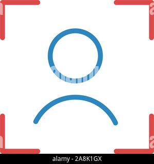 Face ID, Gesichts identifizieren, Scannen Gesicht lineare Symbol. biometrische Authentifizierung. Vektor Illustration auf weißem Hintergrund. Stock Vektor