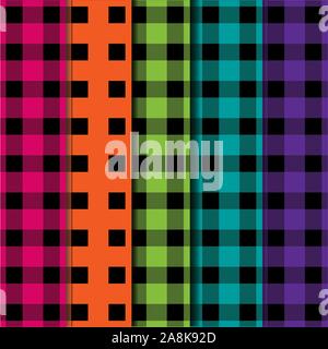 Buffalo plaid Holzfäller tartan nahtlose Muster im Vektorformat. Stock Vektor