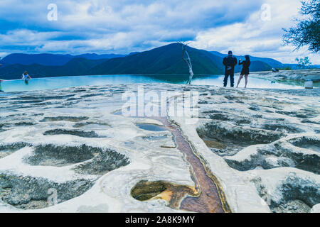 Wasser fällt", Hierve el Agua' in Oaxaca, Mexiko Stockfoto