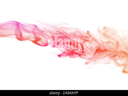 Rot abstrakt Rauch Muster auf weißem Hintergrund Stockfoto