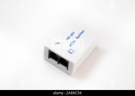 Adsl-splitter Stimme Telefonleitung von Daten, die Verbindung zu trennen Stockfoto