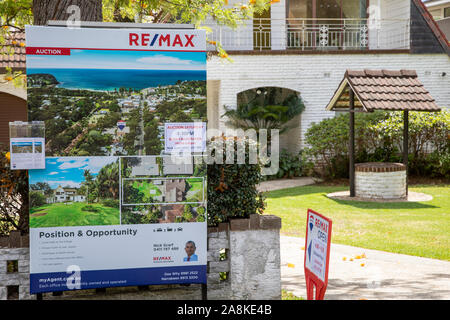 Sydney home durch Immobilienmakler für Verkauf durch Versteigerung vermarktet werden, Avalon Beach, Australien Stockfoto