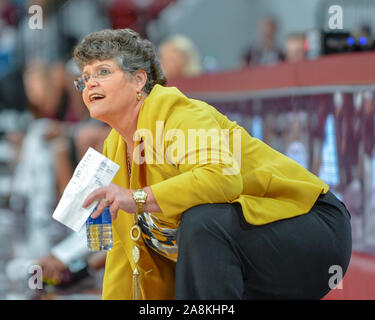 Starkville, MS, USA. 09 Nov, 2019. Southern Mississippi Haupttrainer, Joye Lee-Mc Nelis, während Basketball der NCAA Frauen Spiel zwischen der Universität von Southern Mississippi Steinadler und der Mississippi State Bulldogs am Humphrey Kolosseum in Starkville, MS. Kevin Langley/Sport Süd Media/CSM/Alamy leben Nachrichten Stockfoto