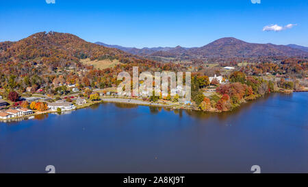 Luftaufnahme Herbst Landschaften in Lake Junaluska, North Carolina Stockfoto