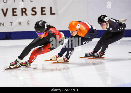 Montreal, Quebec. 09 Nov, 2019. Alyson Charles (CAN) in der Leitung während der ISU World Cup II auf der Maurice-Richard-Arena in Montreal, Quebec. David Kirouac/CSM/Alamy leben Nachrichten Stockfoto