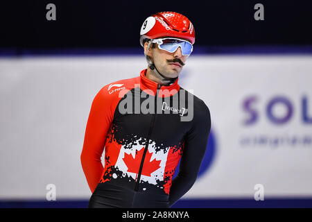 Montreal, Quebec. 09 Nov, 2019. Blick auf Steven Dubois (CAN) während der ISU World Cup II auf der Maurice-Richard-Arena in Montreal, Quebec. David Kirouac/CSM/Alamy leben Nachrichten Stockfoto