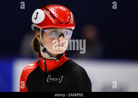 Montreal, Quebec. 09 Nov, 2019. Blick auf Kim Boutin (CAN) während der ISU World Cup II auf der Maurice-Richard-Arena in Montreal, Quebec. David Kirouac/CSM/Alamy leben Nachrichten Stockfoto