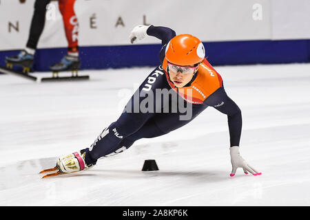 Montreal, Quebec. 09 Nov, 2019. Blick auf Suzanne Schulting (NED) während der ISU World Cup II auf der Maurice-Richard-Arena in Montreal, Quebec. David Kirouac/CSM/Alamy leben Nachrichten Stockfoto