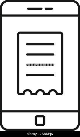 Smartphone Online-quittung Symbol. Umrisse smartphone Online-quittung Vektor Symbol für Web Design auf weißem Hintergrund Stock Vektor