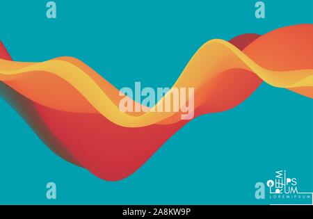 Abstrakte wellig Hintergrund mit modernen Verlaufsfarben. Trendy Liquid Design. Motion Sound Wave. Vector Illustration für Banner, Flyer und presentatio Stock Vektor