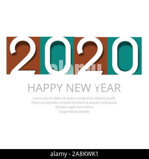 Frohes neues Jahr 2020, 2020 wünscht ein frohes Neues Jahr 2020, feiert 2020, Kalender, Vektor, Abbildung Stock Vektor