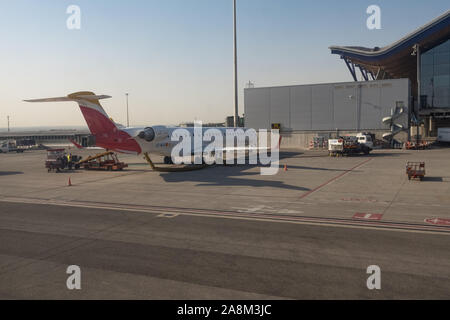 Madrid, Spanien-06 30 2019: Adolfo Suarez Flughafen Madrid (Aeropuerto Adolfo Suárez) Madrid (MAD), der Internationale Flughafen von Madrid, Madrid Flughafen ist. Stockfoto