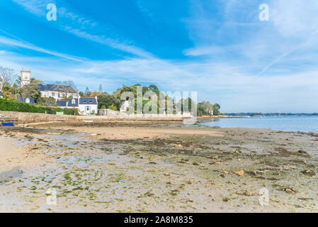 Brittany, die schöne Insel Ile aux Moines im Morbihan gul Stockfoto