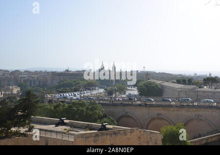 Valletta Stadtbild vom oberen Barrakka Gardens, Malta Stockfoto